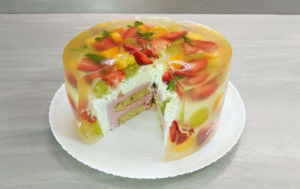 Торт желе с фруктами - 68 photo
